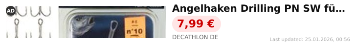 Adverisement: Angelhaken Drilling PN SW für Wobbler